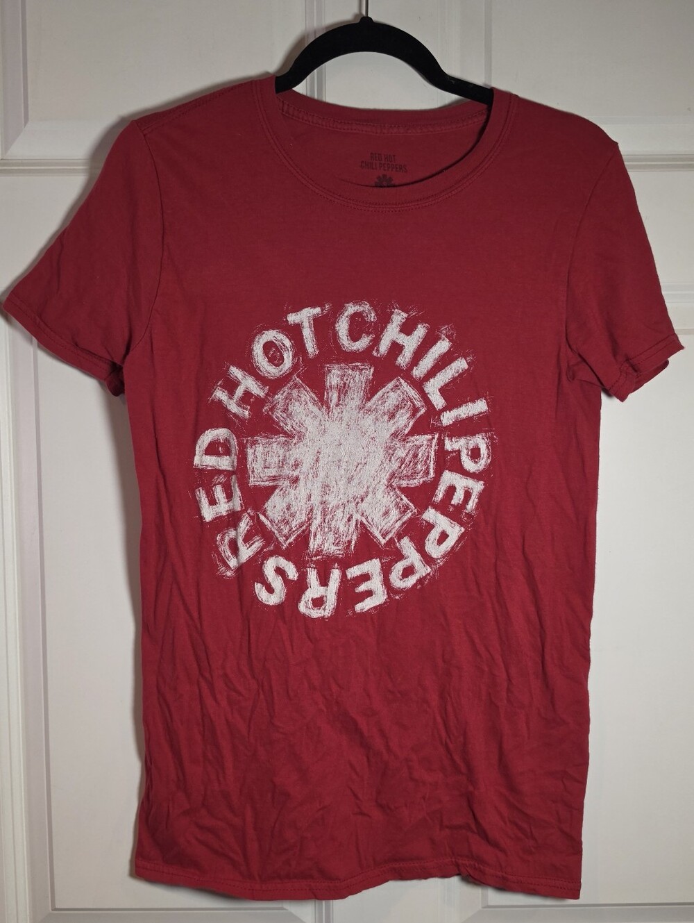 Red Graphic Band Tee -  Red Hot Chili Peppers Cotton S